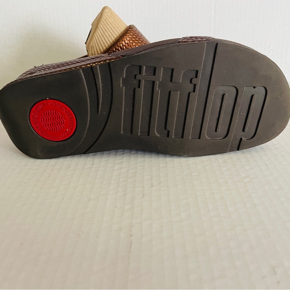 Fitflop Metallic Bronze Slide Sandals Size 8 - Picture 5 of 6